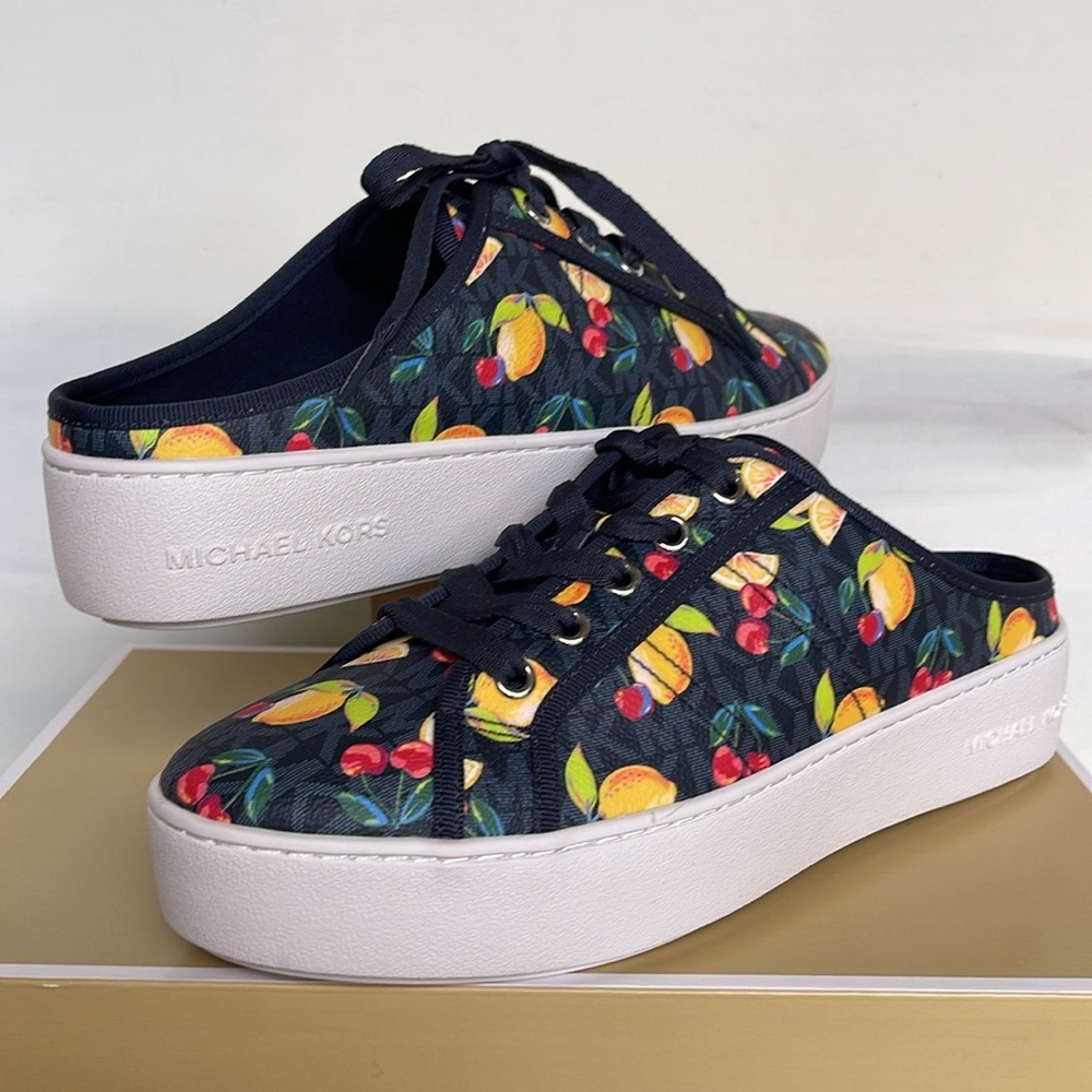 Michael Kors POPPY SLIDE SNEAKERS 
FRUIT PAINT MK SIG SM
49T4POFP1Q Platforms - Picture 6 of 16
